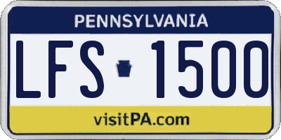 PA license plate LFS1500