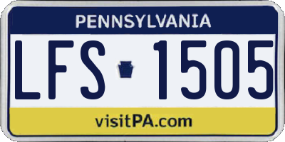 PA license plate LFS1505