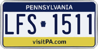 PA license plate LFS1511