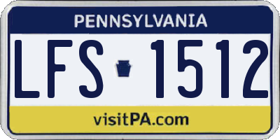 PA license plate LFS1512