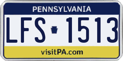 PA license plate LFS1513