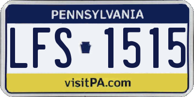 PA license plate LFS1515