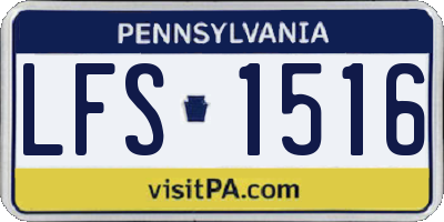 PA license plate LFS1516
