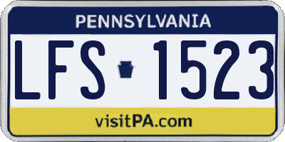 PA license plate LFS1523