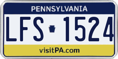 PA license plate LFS1524