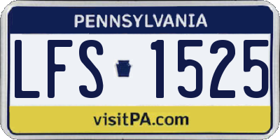 PA license plate LFS1525