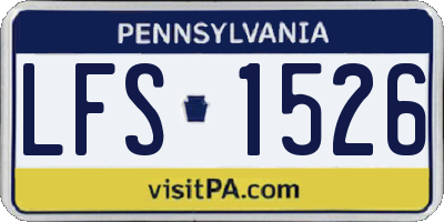 PA license plate LFS1526