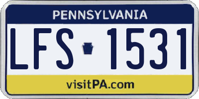 PA license plate LFS1531