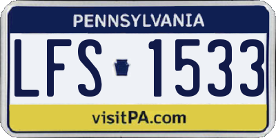 PA license plate LFS1533
