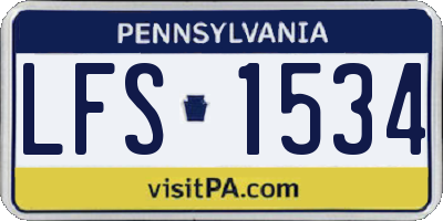 PA license plate LFS1534