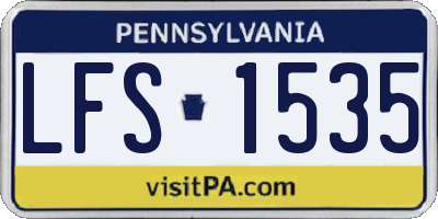 PA license plate LFS1535