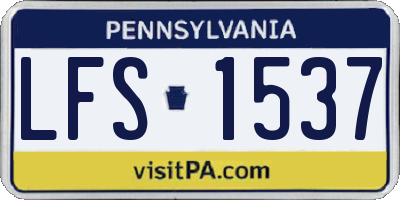 PA license plate LFS1537