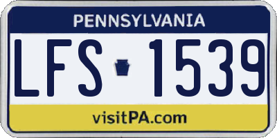 PA license plate LFS1539
