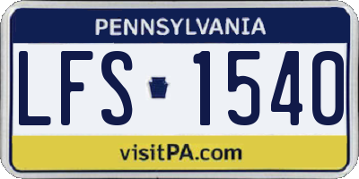 PA license plate LFS1540