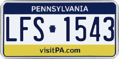 PA license plate LFS1543