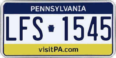 PA license plate LFS1545
