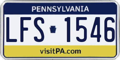 PA license plate LFS1546