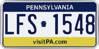 PA license plate LFS1548