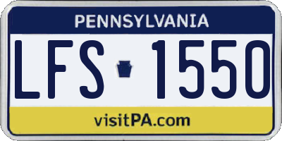 PA license plate LFS1550
