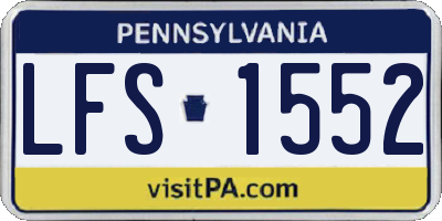 PA license plate LFS1552