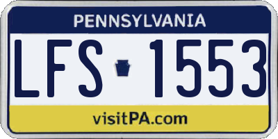 PA license plate LFS1553