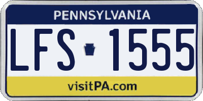 PA license plate LFS1555
