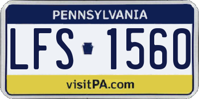 PA license plate LFS1560