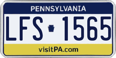 PA license plate LFS1565