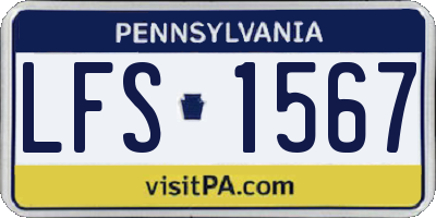 PA license plate LFS1567
