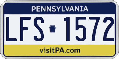 PA license plate LFS1572