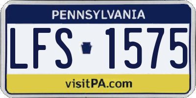 PA license plate LFS1575