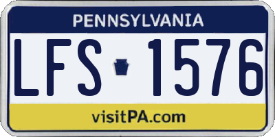 PA license plate LFS1576