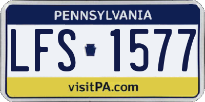 PA license plate LFS1577