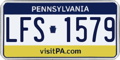 PA license plate LFS1579