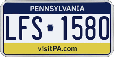 PA license plate LFS1580