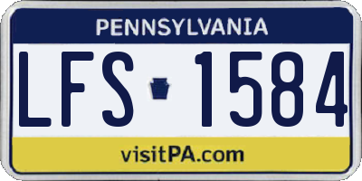 PA license plate LFS1584