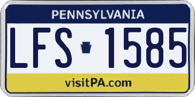 PA license plate LFS1585