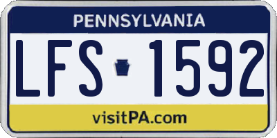PA license plate LFS1592