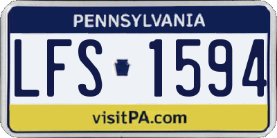 PA license plate LFS1594