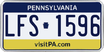 PA license plate LFS1596