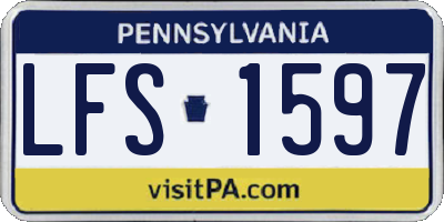 PA license plate LFS1597