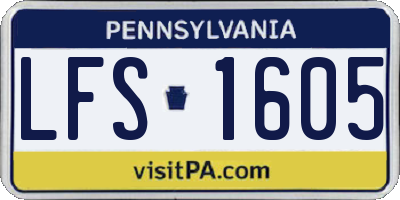 PA license plate LFS1605