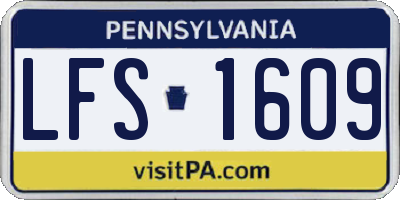 PA license plate LFS1609