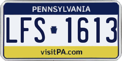 PA license plate LFS1613