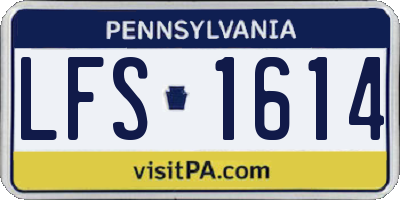 PA license plate LFS1614