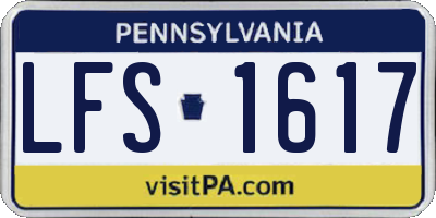 PA license plate LFS1617