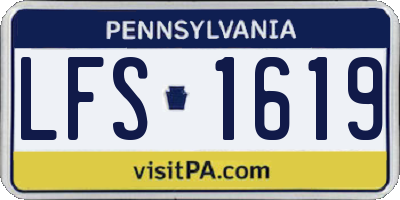 PA license plate LFS1619
