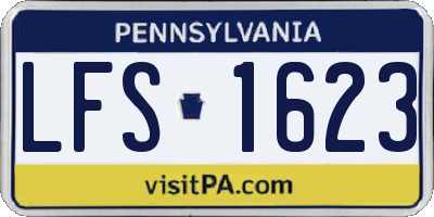 PA license plate LFS1623