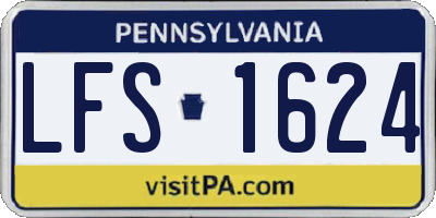PA license plate LFS1624