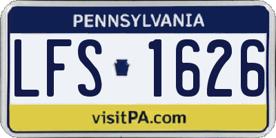 PA license plate LFS1626